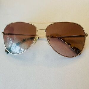 J. Crew Bondi Gold and Brown Aviator Sunglasses